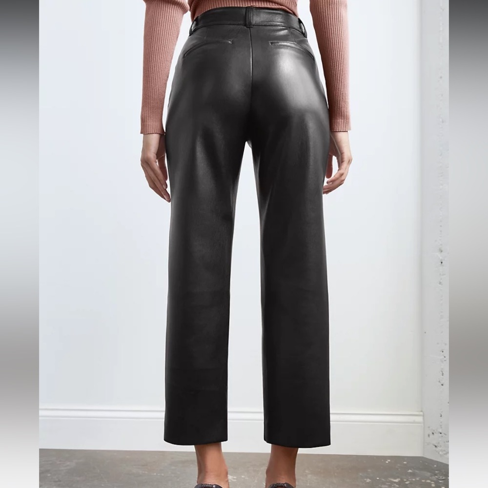Aritzia Babaton Command Cropped Black Leather Pant - image 3